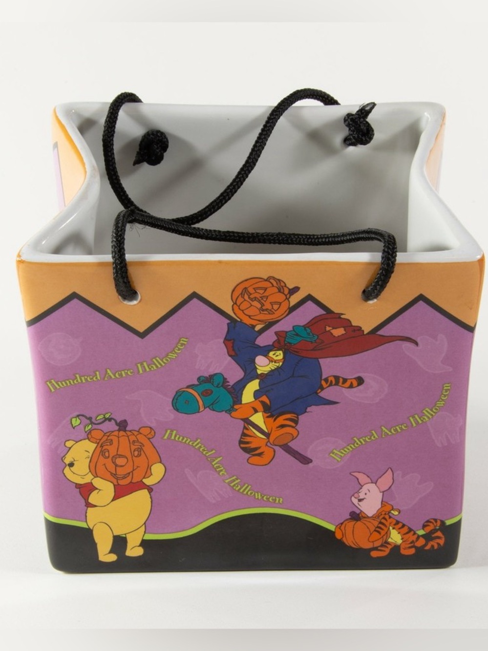 Vintage 2000 Disney "Hundred Acre Halloween" Ceramic Candy Bag Vase/Planter. - Picture 6 of 8